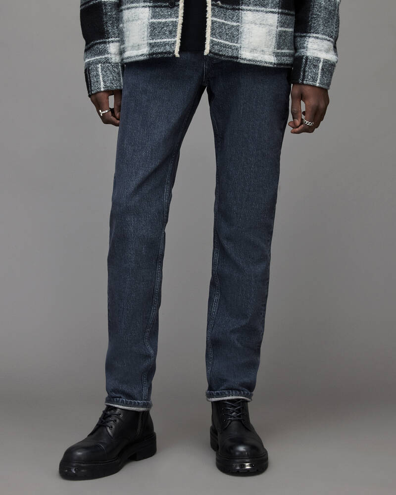 Heavy Washed Black Allsaints Rex Slim Jeans | ME011X-7255