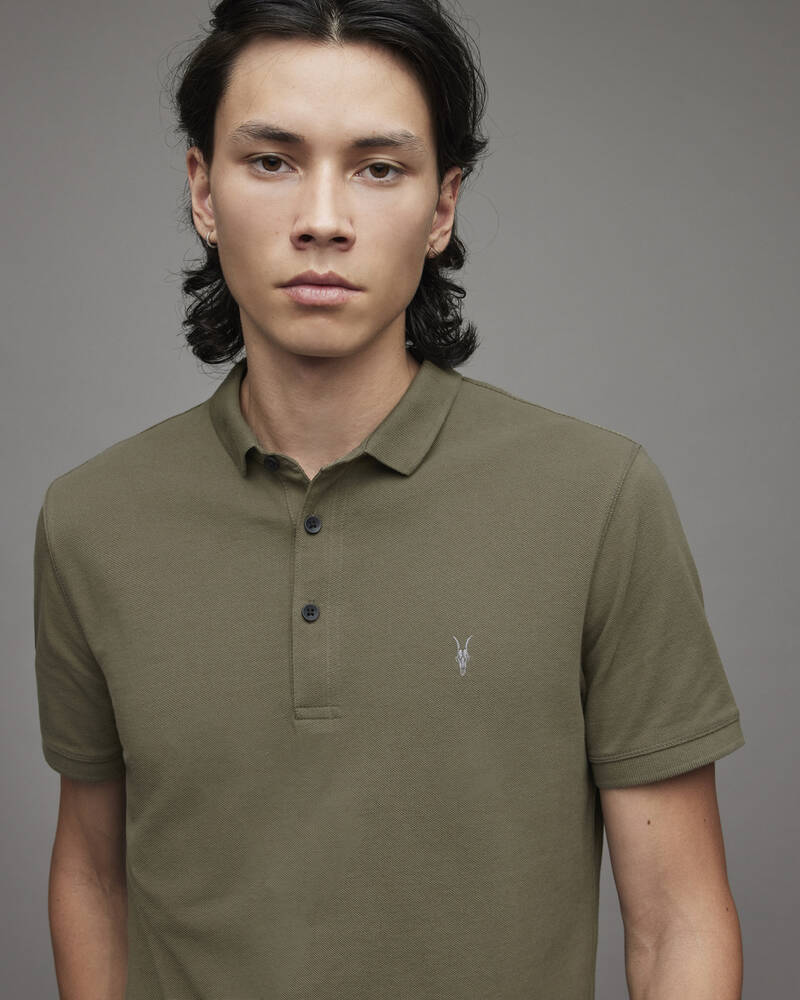 Hunter Green Allsaints Reform Short Sleeve Polo Shirt | MD213X-3357