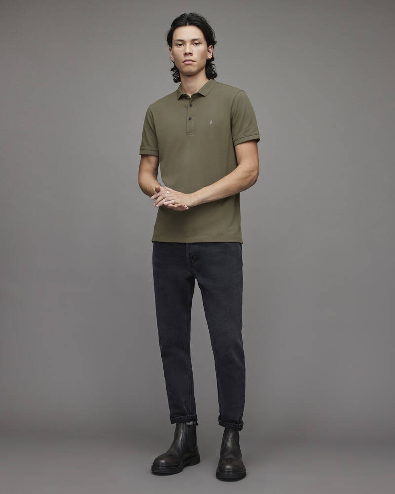 Hunter Green Allsaints Reform Short Sleeve Polo Shirt | MD213X-3357