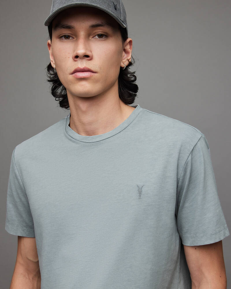 Icy Blue Allsaints Ossage Crew T Shirt | MD067X-7854