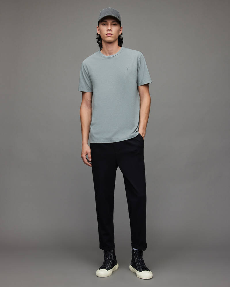 Icy Blue Allsaints Ossage Crew T Shirt | MD067X-7854