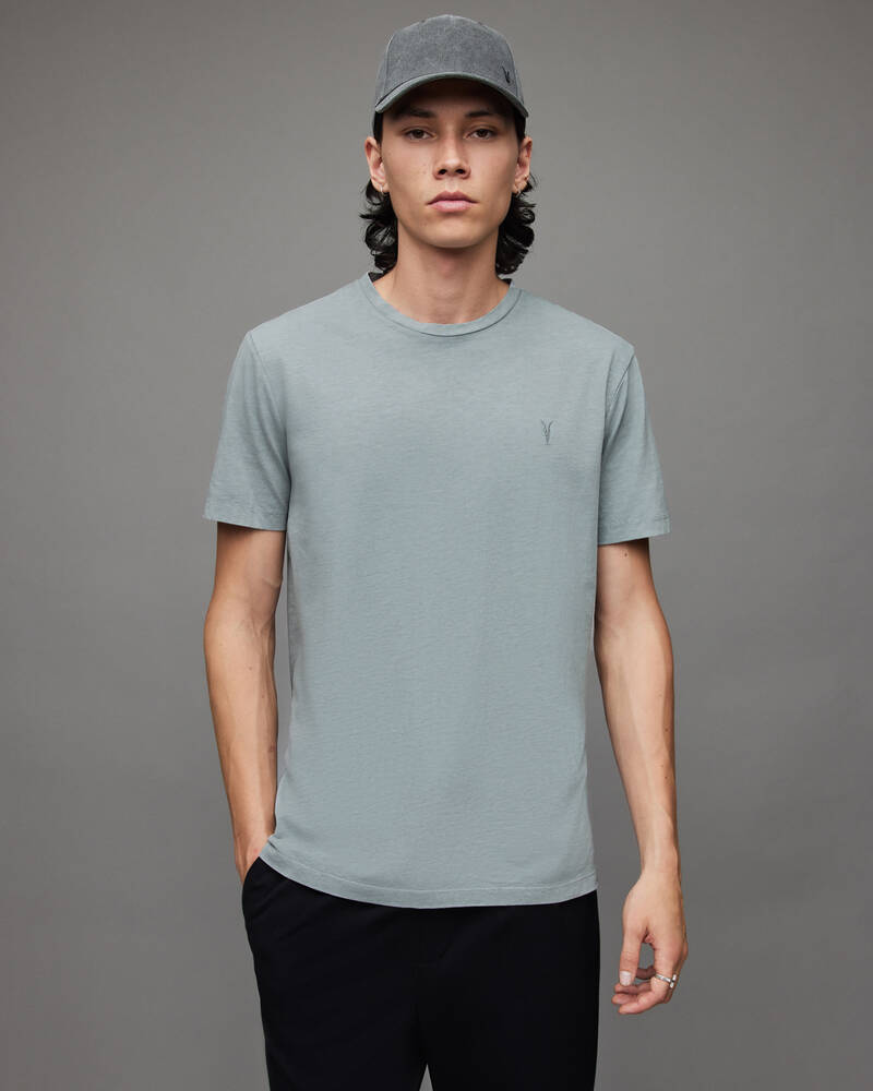 Icy Blue Allsaints Ossage Crew T Shirt | MD067X-7854