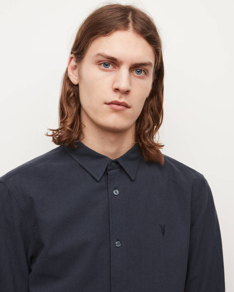 Ink Navy Allsaints Lovell Ramskull Shirt | MS167U-3968