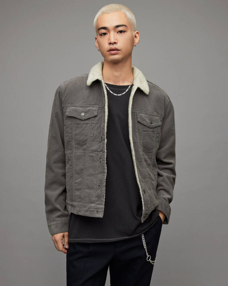 Iris Grey Allsaints Bate Corduroy Jacket | MA002X-7808