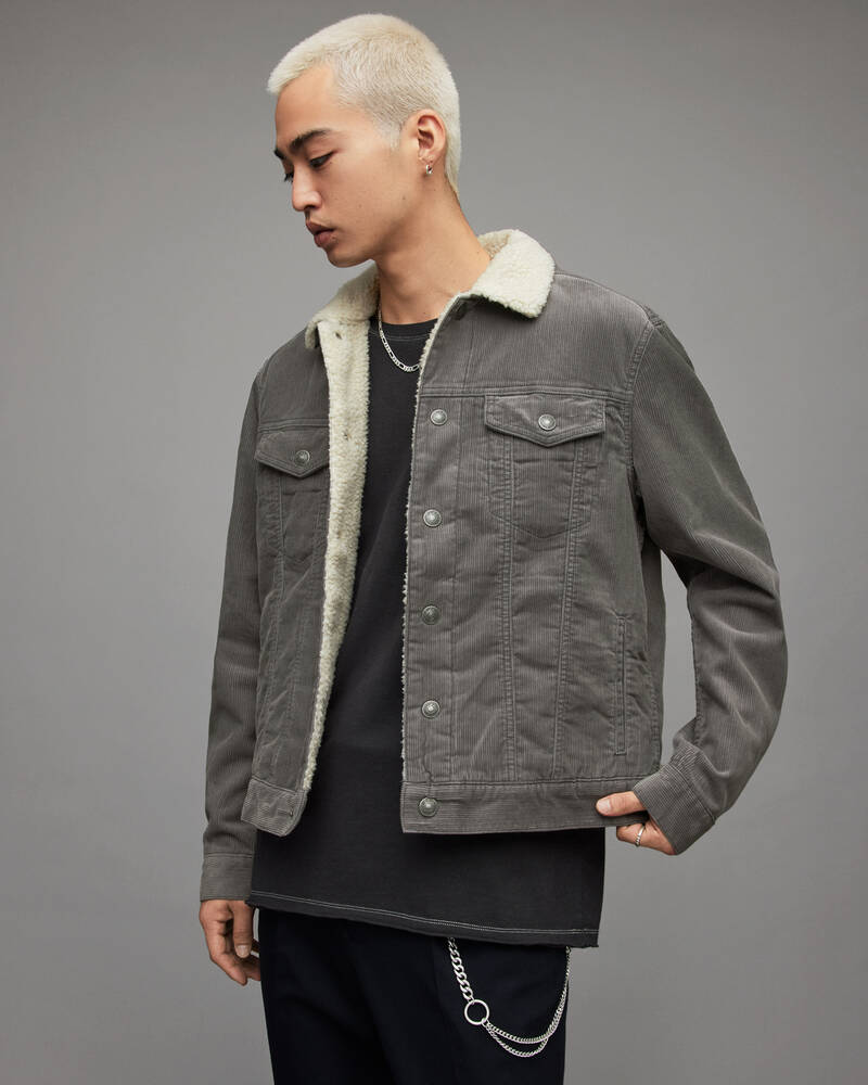 Iris Grey Allsaints Bate Corduroy Jacket | MA002X-7808