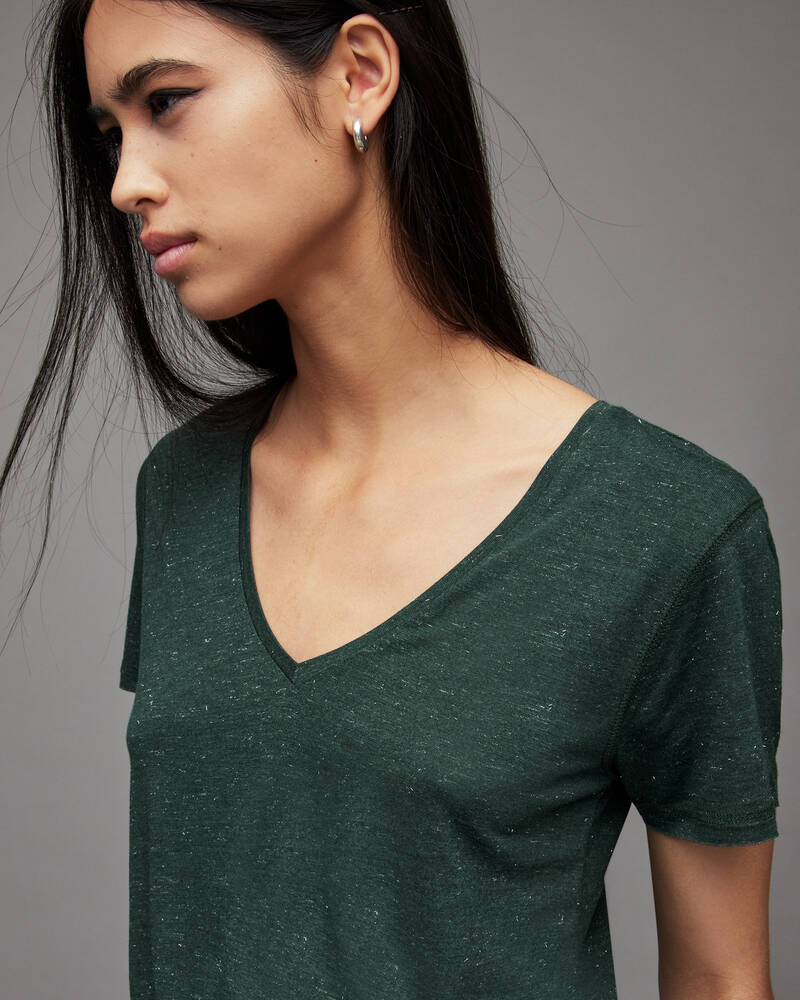 Ivy Green Allsaints Emelyn Shimmer T Shirt | WM188X-8089