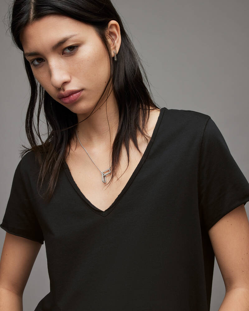 Jet Black Allsaints Emelyn Tonic T Shirt | WM115P-451