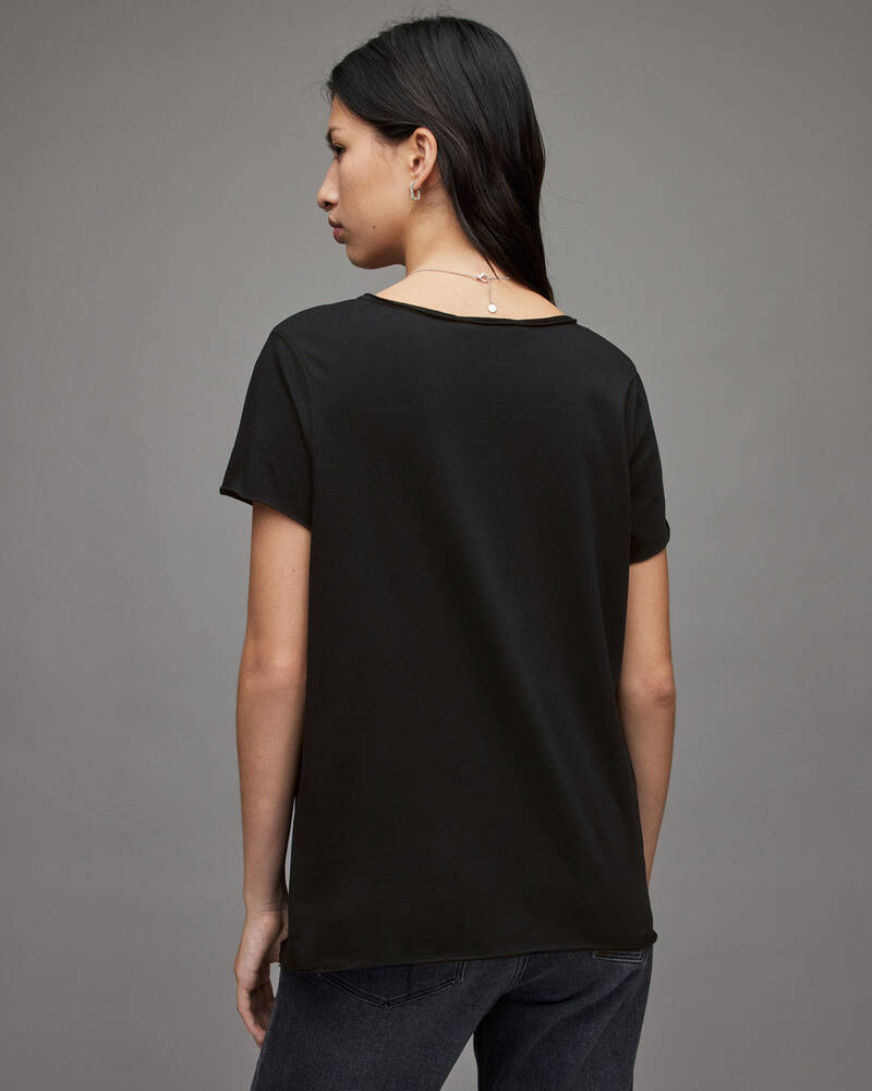 Jet Black Allsaints Emelyn Tonic T Shirt | WM115P-451