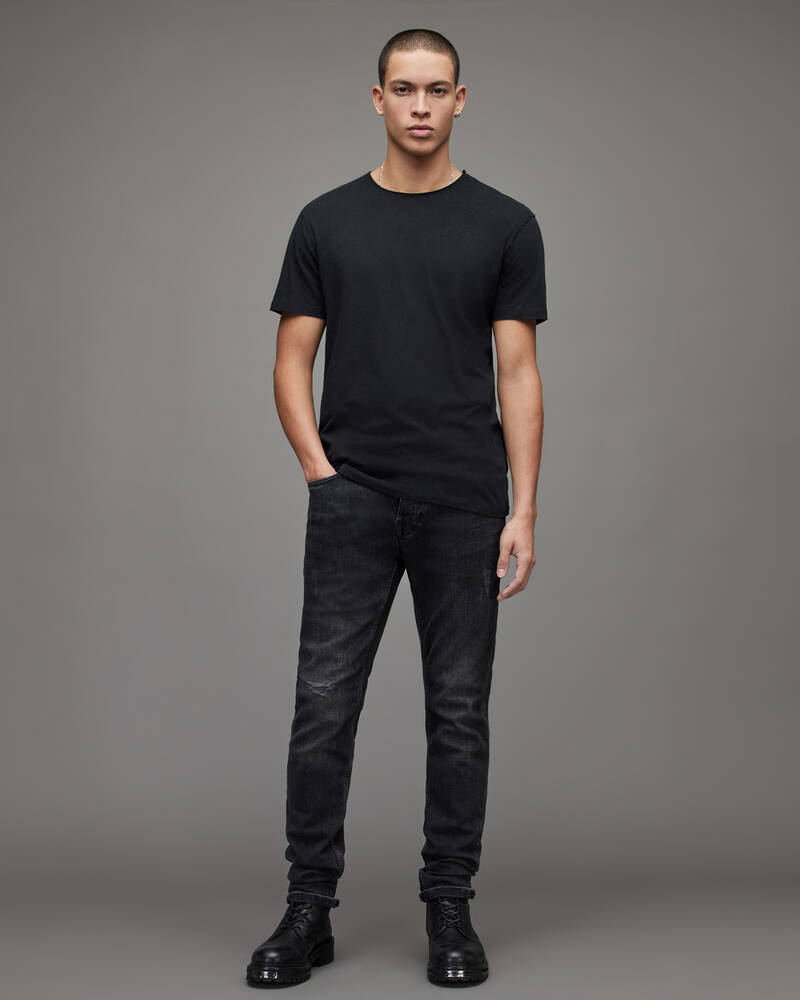 Jet Black Allsaints Figure Crew T Shirt | MD008G-451