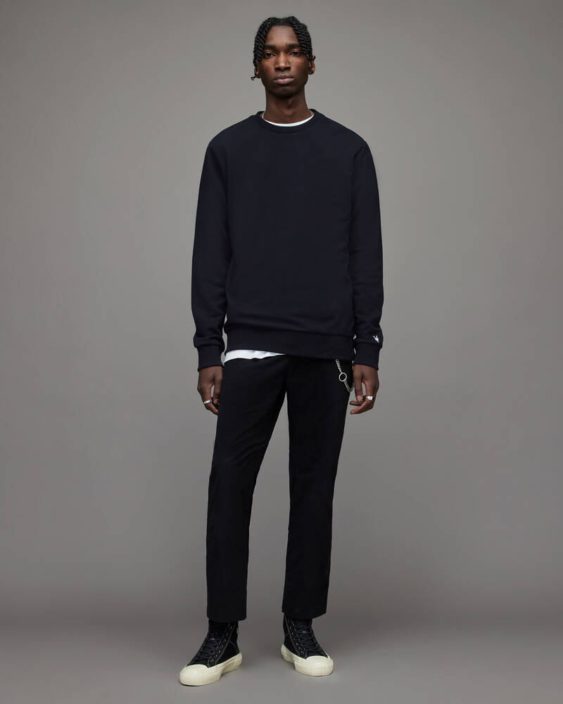 Jet Black Allsaints Haste Crew Sweatshirt | MF191V-451