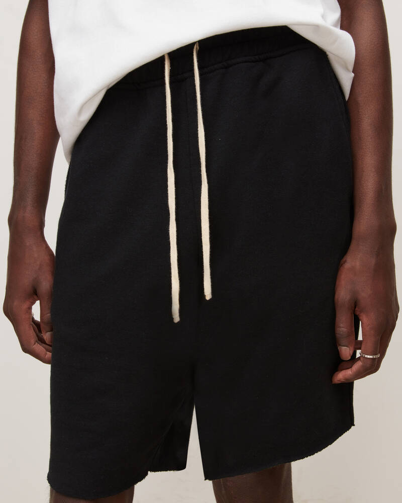 Jet Black Allsaints Helix Sweat Shorts | MF069S-451