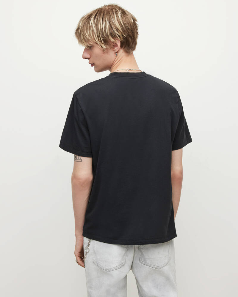 Jet Black Allsaints Refract Crew T Shirt | MG324X-451