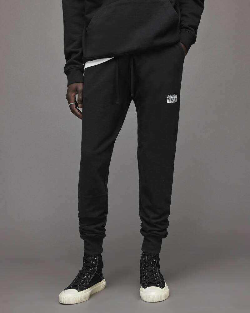 Jet Black Allsaints Refract Cuffed Slim Sweatpants | MG083X-451