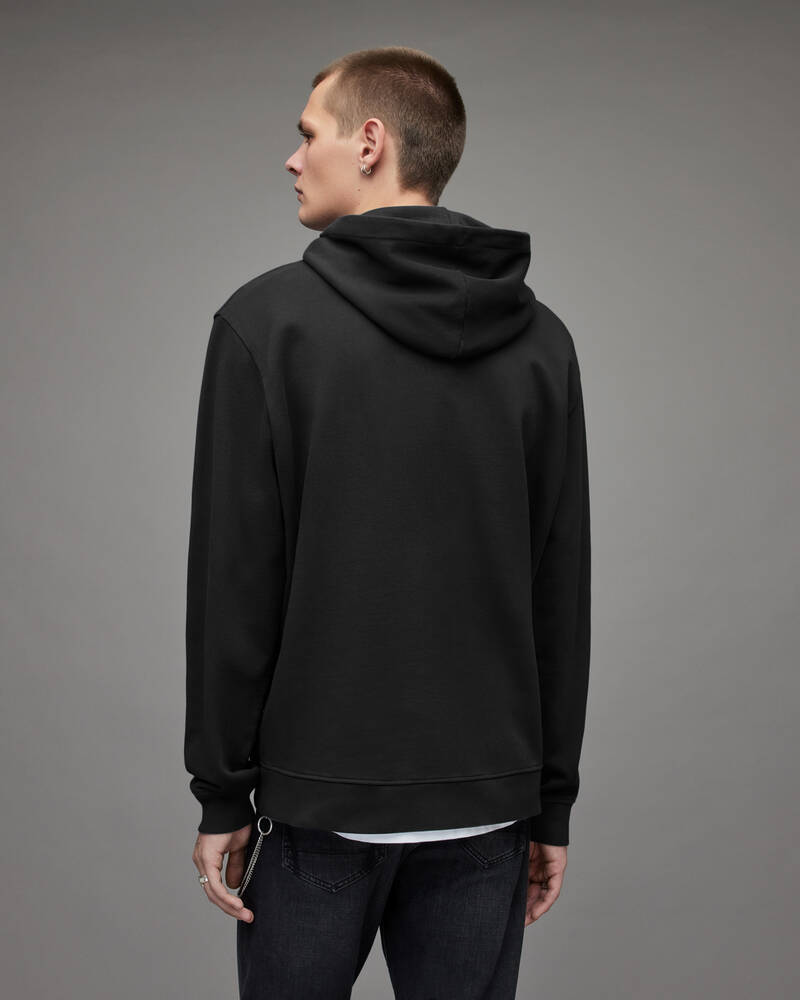 Jet Black Allsaints Refract Pullover Hoodie | MG039X-451