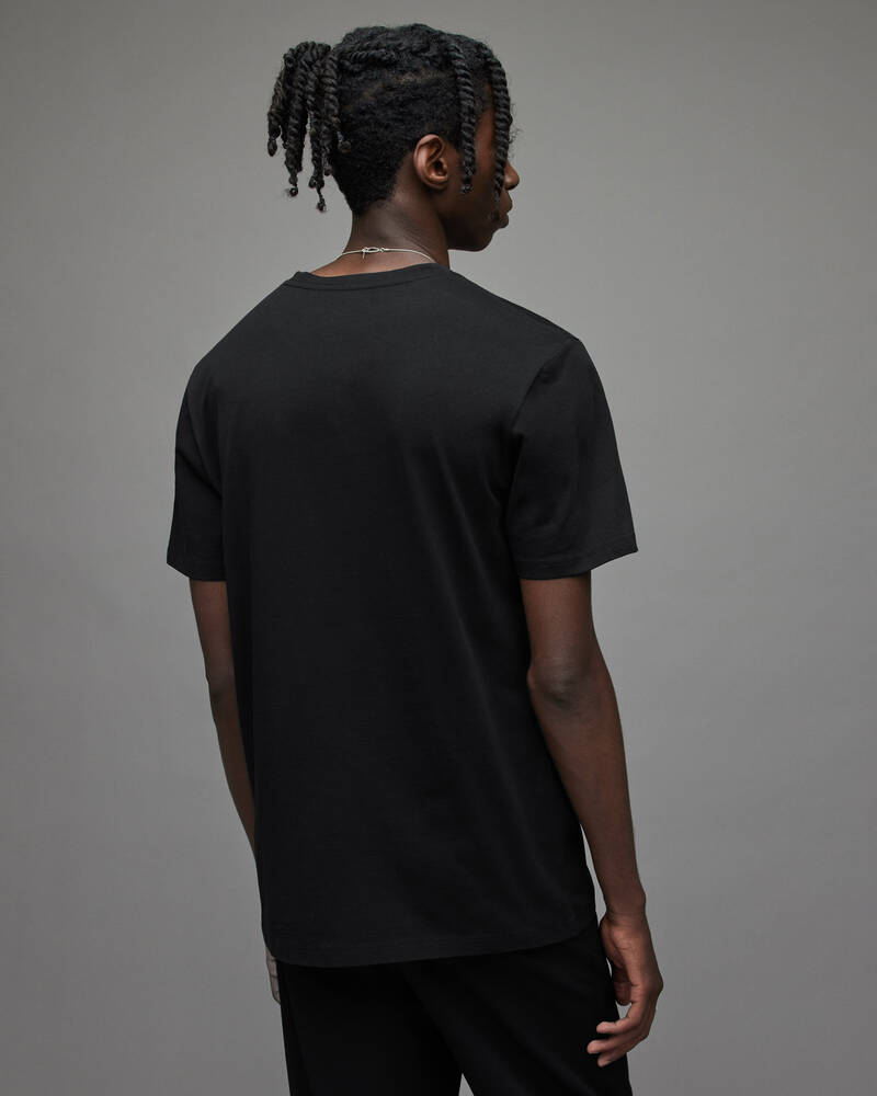 Jet Black Allsaints Sango Brace Brushed Cotton T Shirt | MG125X-451