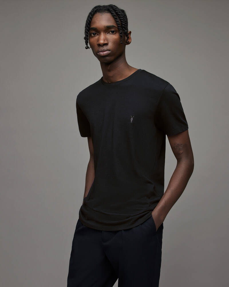 Jet Black Allsaints Tonic Crew T Shirt | MD109E-451