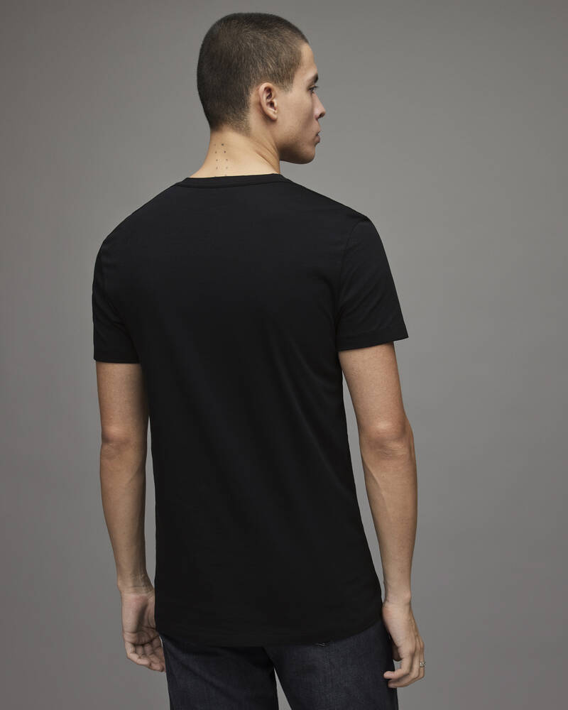 Jet Black Allsaints Tonic V Neck T Shirt | MD001M-451