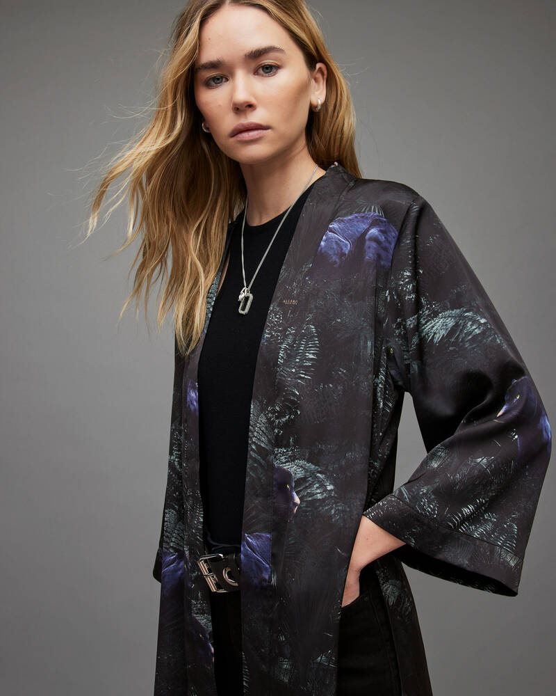 Jungle Green Allsaints Carine Kim Kimono | WM218X-5406