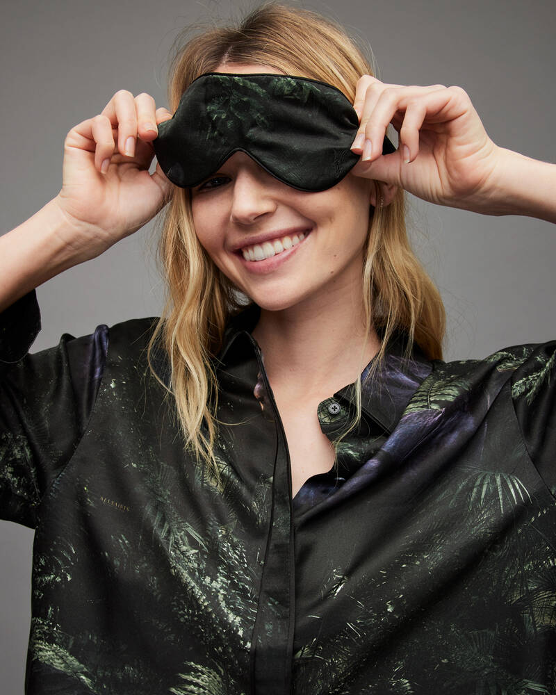 Jungle Green Allsaints Kim Silk Blend Eye Mask | WX018X-5406