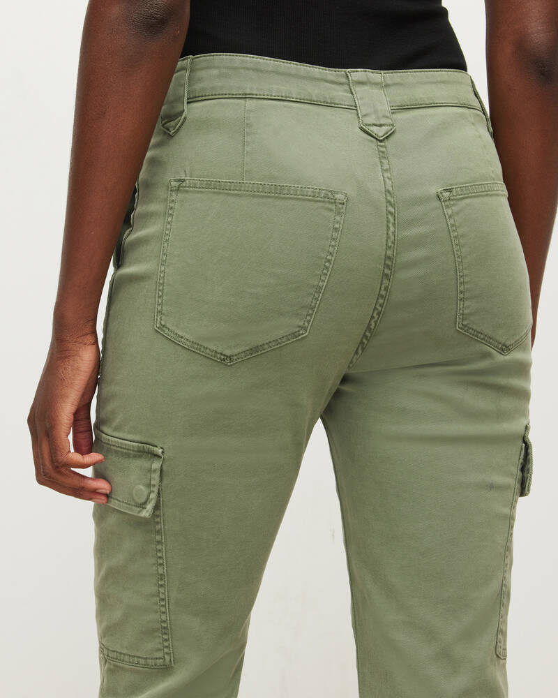 Khaki Green Allsaints Nola High Rise Cargo Joggers | WE005U-3836