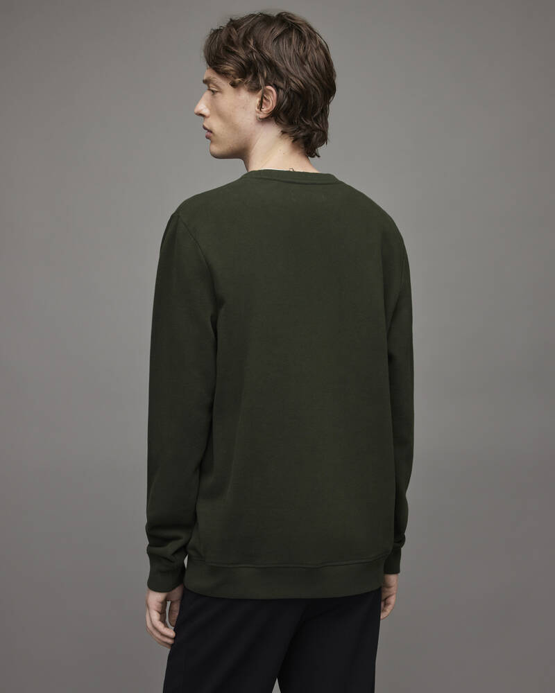 Khaki Green Allsaints Raven Crew Sweatshirt | MF026X-3836