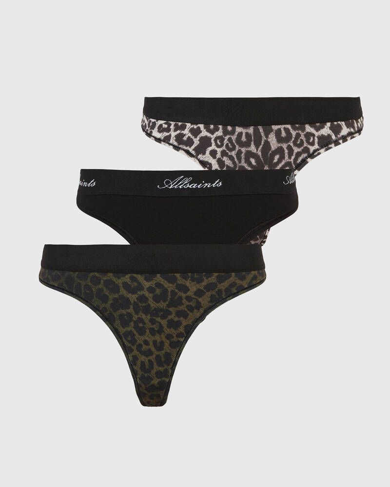 Khaki/Grey/Black Allsaints Betha Leppo Thong 3 Pack | WW007W-8096