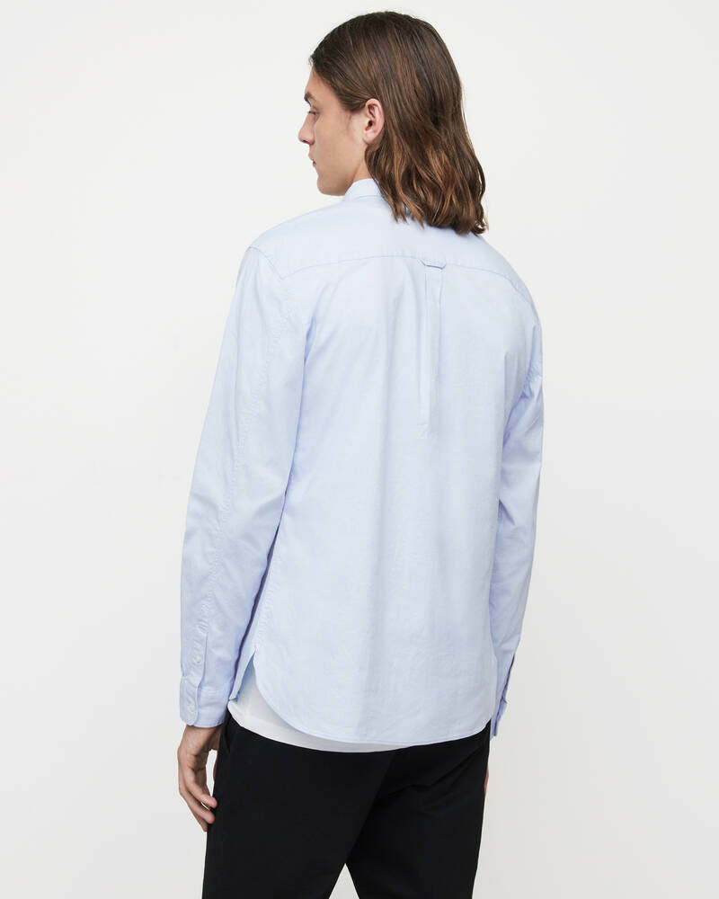 Light Blue Allsaints Hawthorne Ramskull Stretch Fit Shirt | MS255U-709