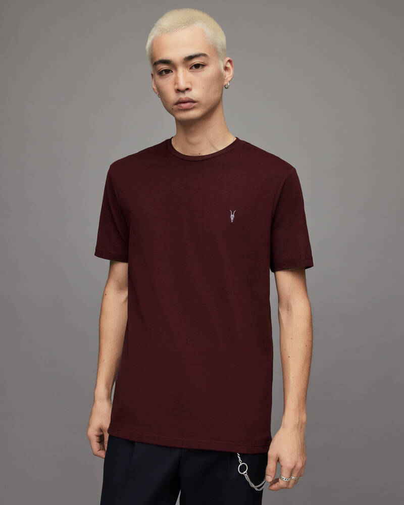 Maroon/Winter/Opt Allsaints Brace Brushed Cotton 3 Pack T Shirts | MD158X-8067