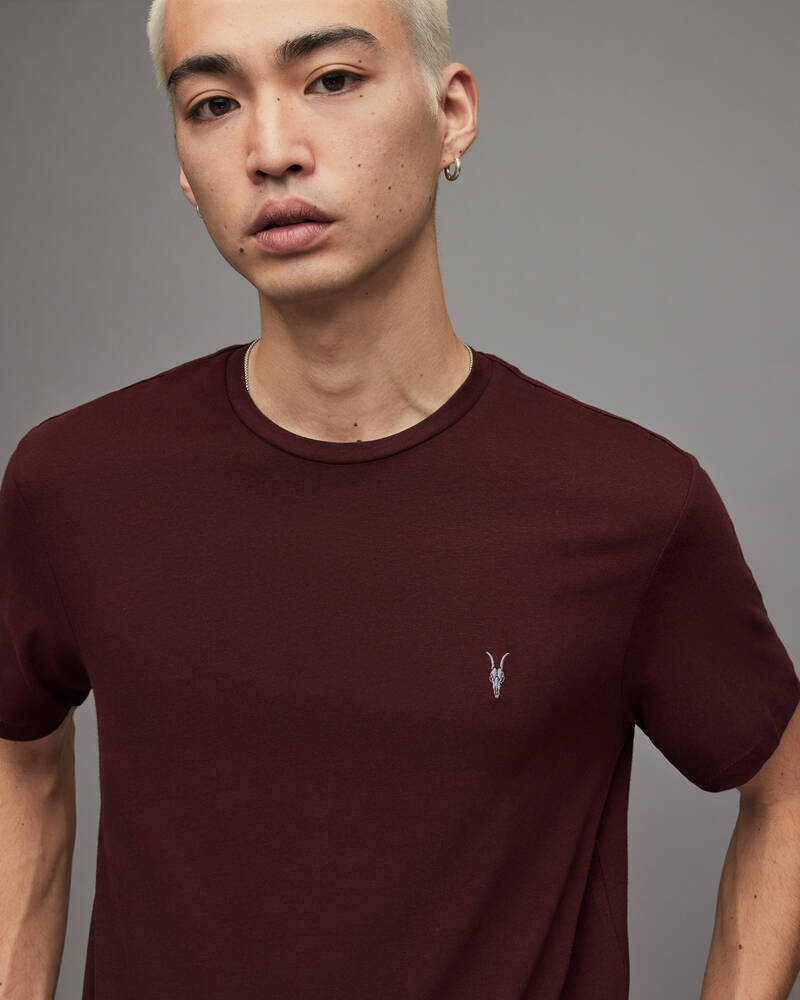 Maroon/Winter/Opt Allsaints Brace Brushed Cotton 3 Pack T Shirts | MD158X-8067