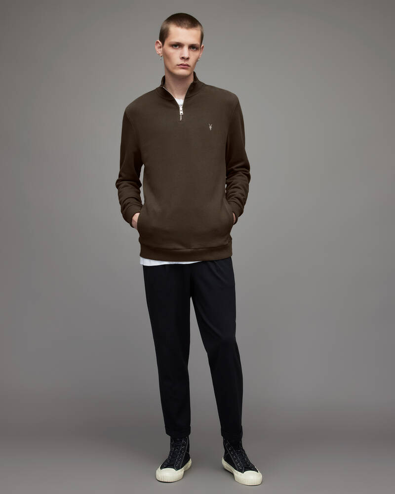 Meadow Brown Allsaints Raven Half Zip Funnel Neck Sweatshirt | MF046X-7806