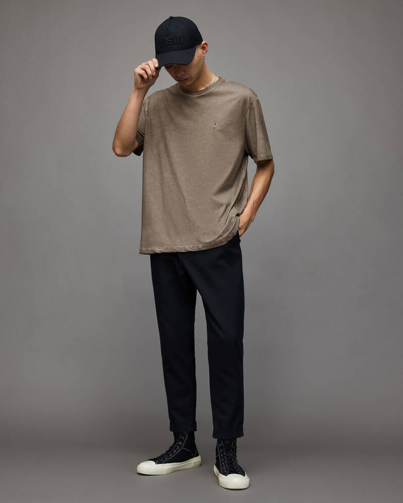 Mink Brown Allsaints Fulton Crew T Shirt | MD130X-5731