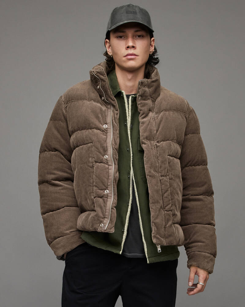 Mink Brown Allsaints Hogan Corduroy Quilted Jacket | MJ121X-5731