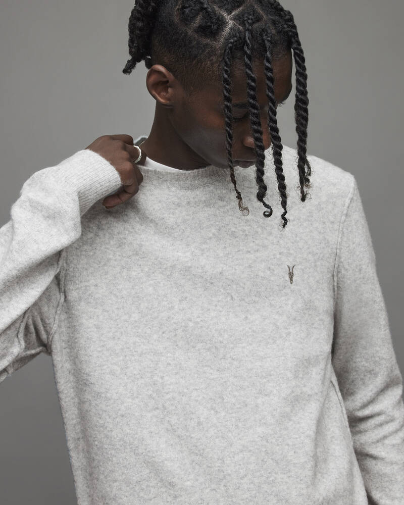 Moonstone Grey Allsaints Statten Crew Jumper | MK181X-7152