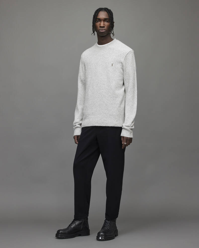 Moonstone Grey Allsaints Statten Crew Jumper | MK181X-7152