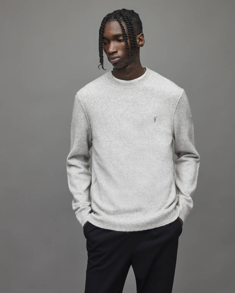 Moonstone Grey Allsaints Statten Crew Jumper | MK181X-7152