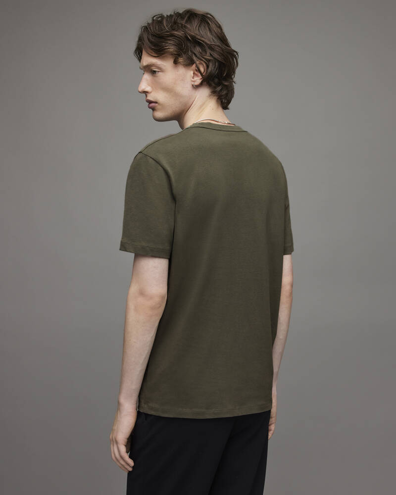 Moore Green Allsaints Brace Crew Brushed Cotton T Shirt | MD047X-7820