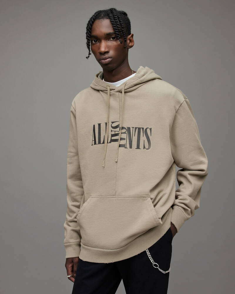 Muted Green Allsaints Nico Pullover Hoodie | MG347X-8056