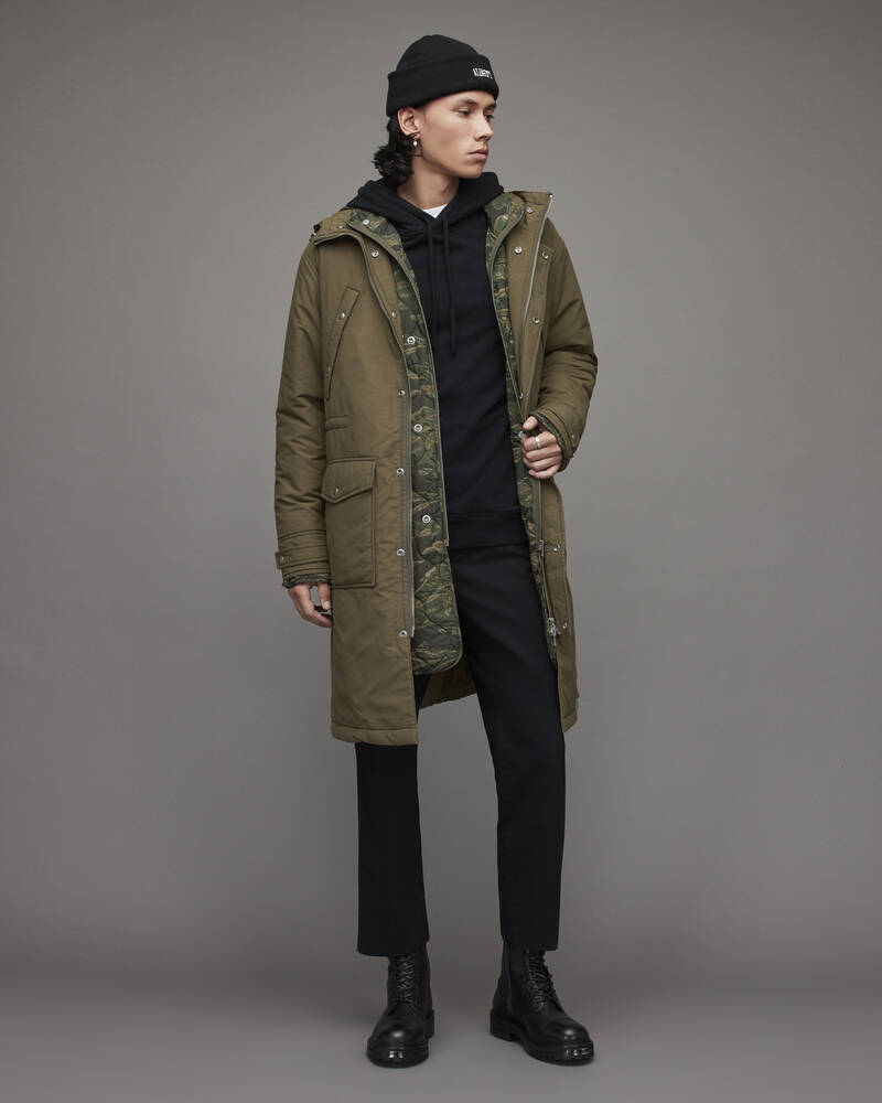 Olive Branch Green Allsaints Vedder 2 In 1 Parka | MC025X-7809