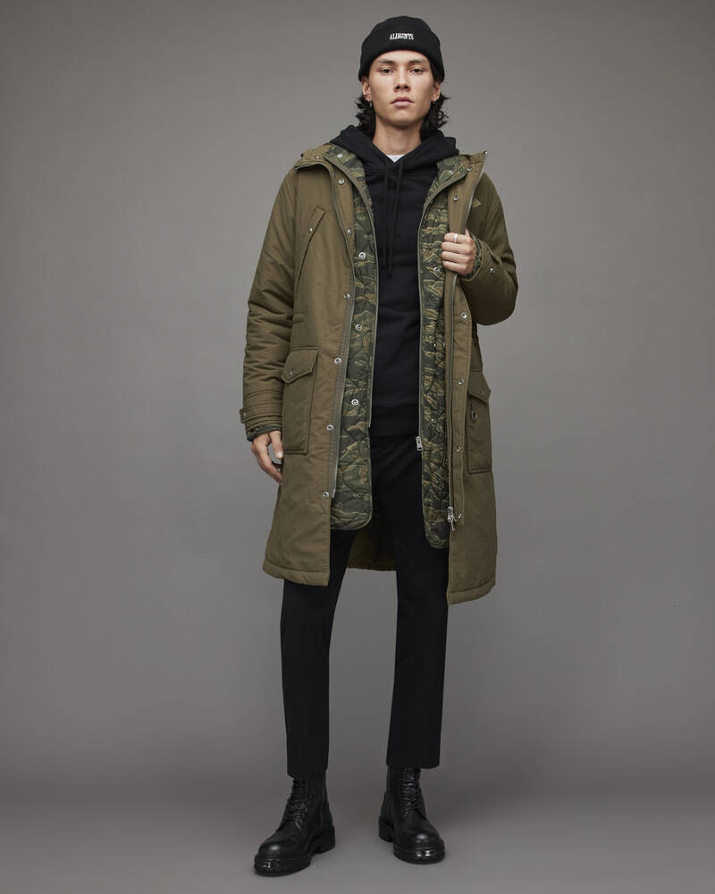 Olive Branch Green Allsaints Vedder 2 In 1 Parka | MC025X-7809