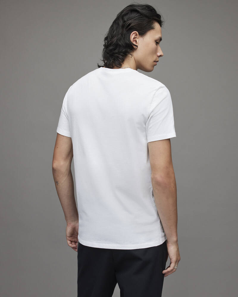 Optic White Allsaints Ace Brace Brushed Cotton T Shirt | MG244X-437