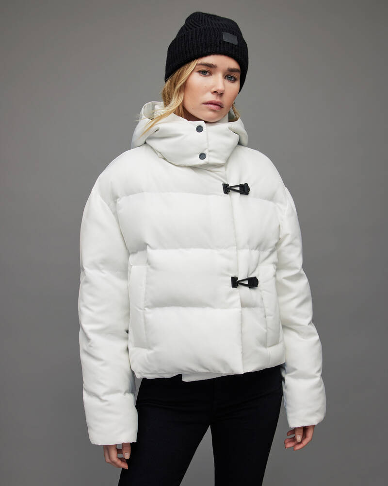 Optic White Allsaints Allais Puffer Jacket | WO152V-437