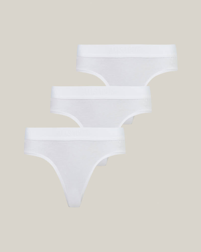 Optic White Allsaints Betha Thong 3 Pack | WW003V-437