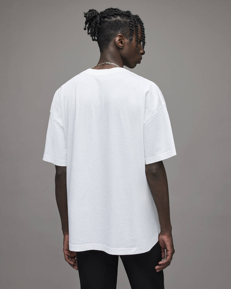 Optic White Allsaints Bones Crew T Shirt | MG266X-437