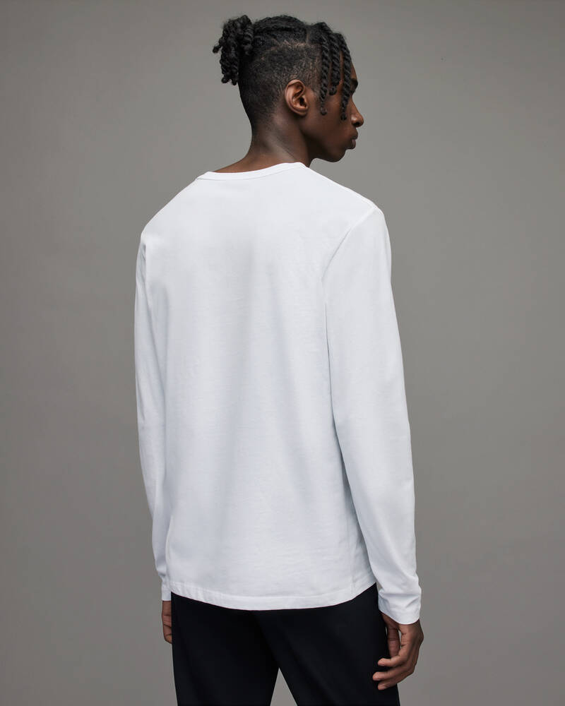 Optic White Allsaints Brace Tonic Long Sleeve Crew T Shirt | MD119E-437