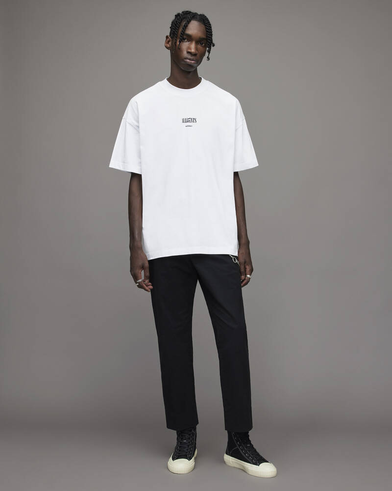 Optic White Allsaints Burman Crew T Shirt | MG352W-437