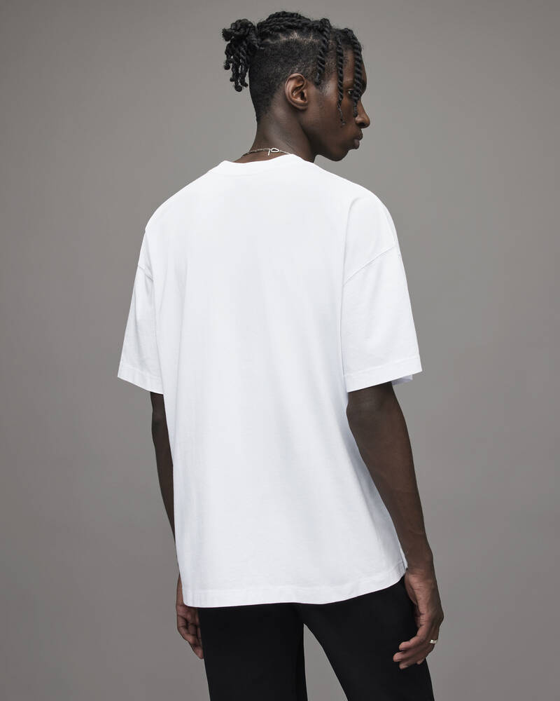 Optic White Allsaints Burman Crew T Shirt | MG352W-437