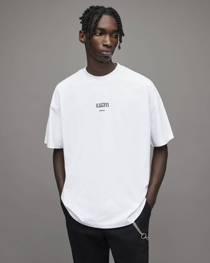 Optic White Allsaints Burman Crew T Shirt | MG352W-437