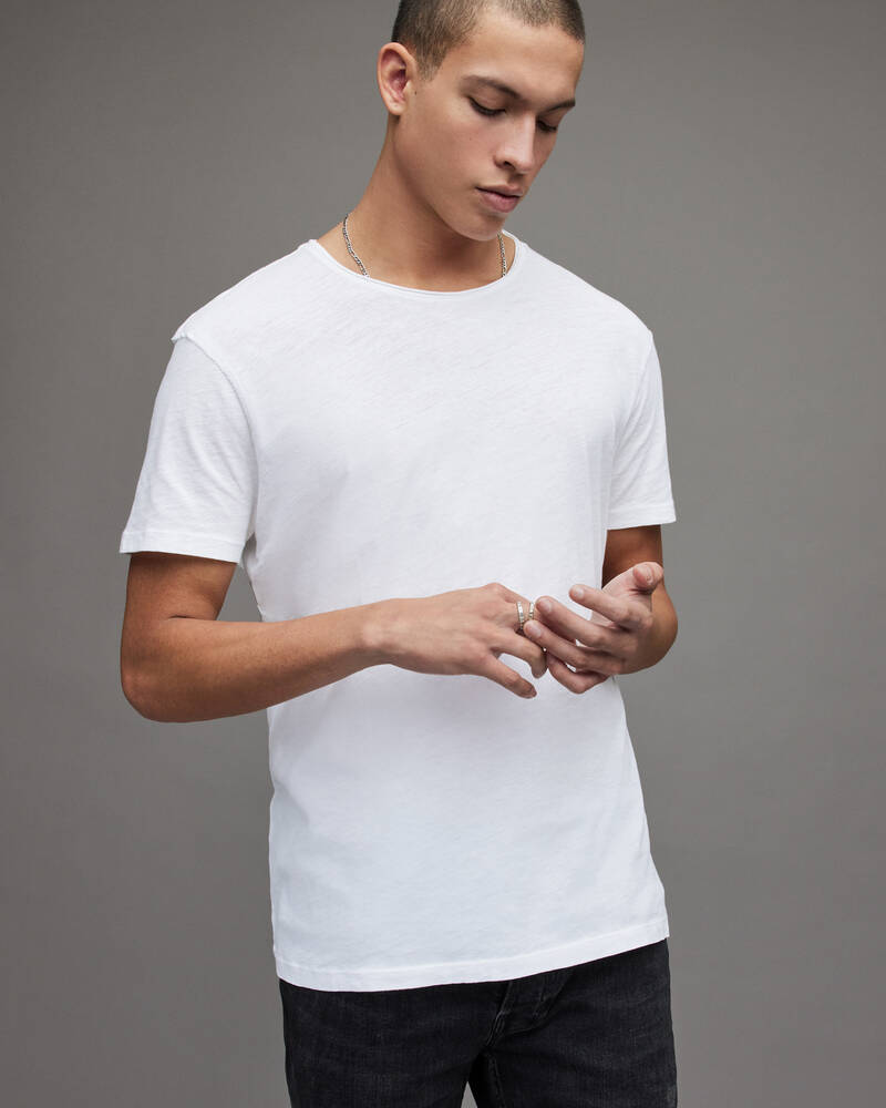 Optic White Allsaints Figure Crew T Shirt | MD008G-437