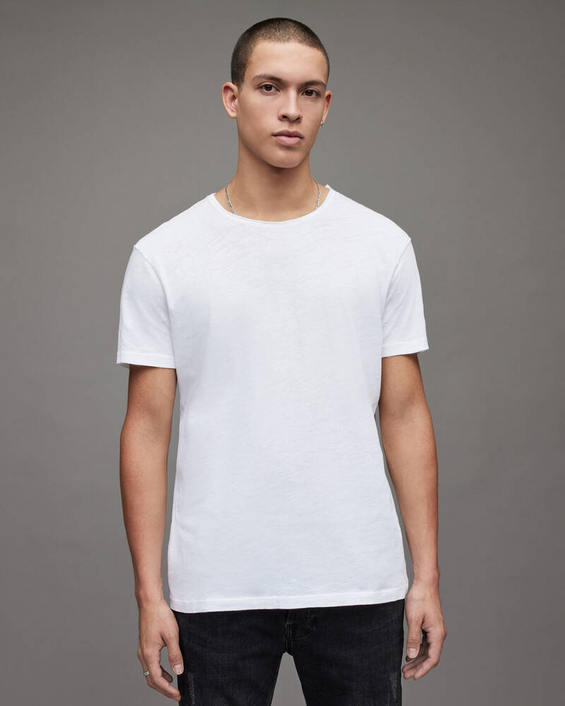 Optic White Allsaints Figure Crew T Shirt | MD008G-437