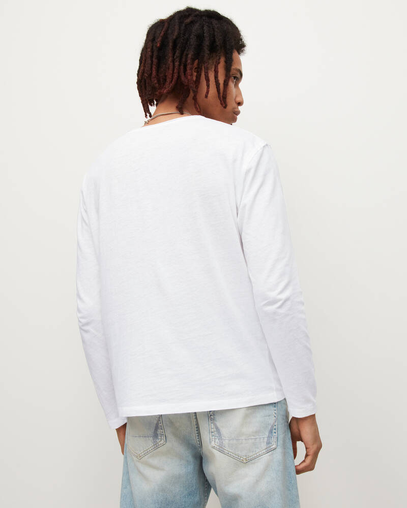 Optic White Allsaints Figure Long Sleeve Crew T Shirt | MD059T-437